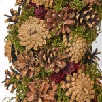 Noble House 18.5 in. Natural Brown Artificial Christmas Wreath with Pine Cones and Green Moss Accents thumbnail 2