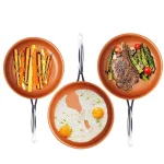 Gotham Steel 3 Piece Non-Stick Ti-Ceramic Round Fry Pan Set, Graphite thumbnail 1
