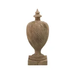 Zentique Julius Wooden Spiral Carved Detailed Urn - Natural Solid Wood Statuary thumbnail 1
