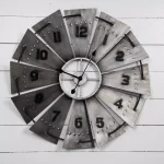 Pinnacle Rustic Galvanized Metal Windmill Wall Clock, 31-in Oversized Farmhouse Decor thumbnail 1