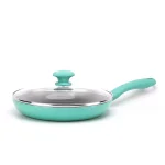 GreenLife Diamond 11 in. Aluminum Ceramic Nonstick Frying Pan with Glass Lid, Turquoise thumbnail 1