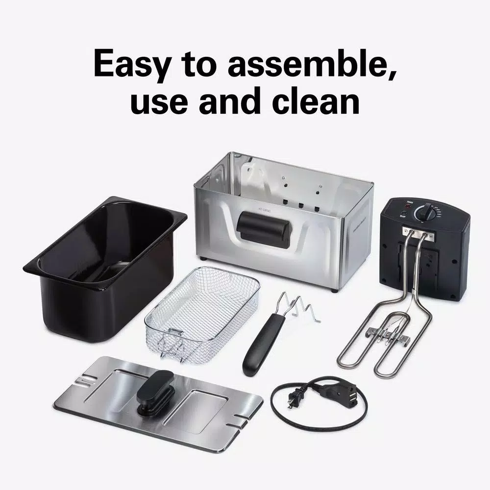 Hamilton Beach 2 Qt. Stainless Steel Deep Fryer with Adjustable Thermostat, 1500W