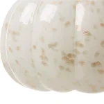 Glitzhome 7.09 in. Golden and White Hand-Blown Glass Pumpkin - Handmade Fall Harvest Decor thumbnail 3
