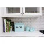 3R Studios 3-Piece Green Metal Kitchen Canister Set with Lids - Coffee, Tea, and Sugar Typography thumbnail 5