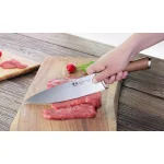 Cangshan H1 Series 8 in. German Steel Forged Chef Knife with Teak Wood Handle thumbnail 4