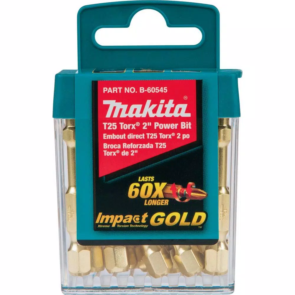 Makita Impact GOLD T25 2 in. Power Bit Set, 15-Piece Tic Tac Case