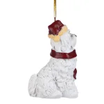 Design Toscano Maltese Dog Holiday Ornament Sculpture with Santa Hat and Red Scarf thumbnail 4