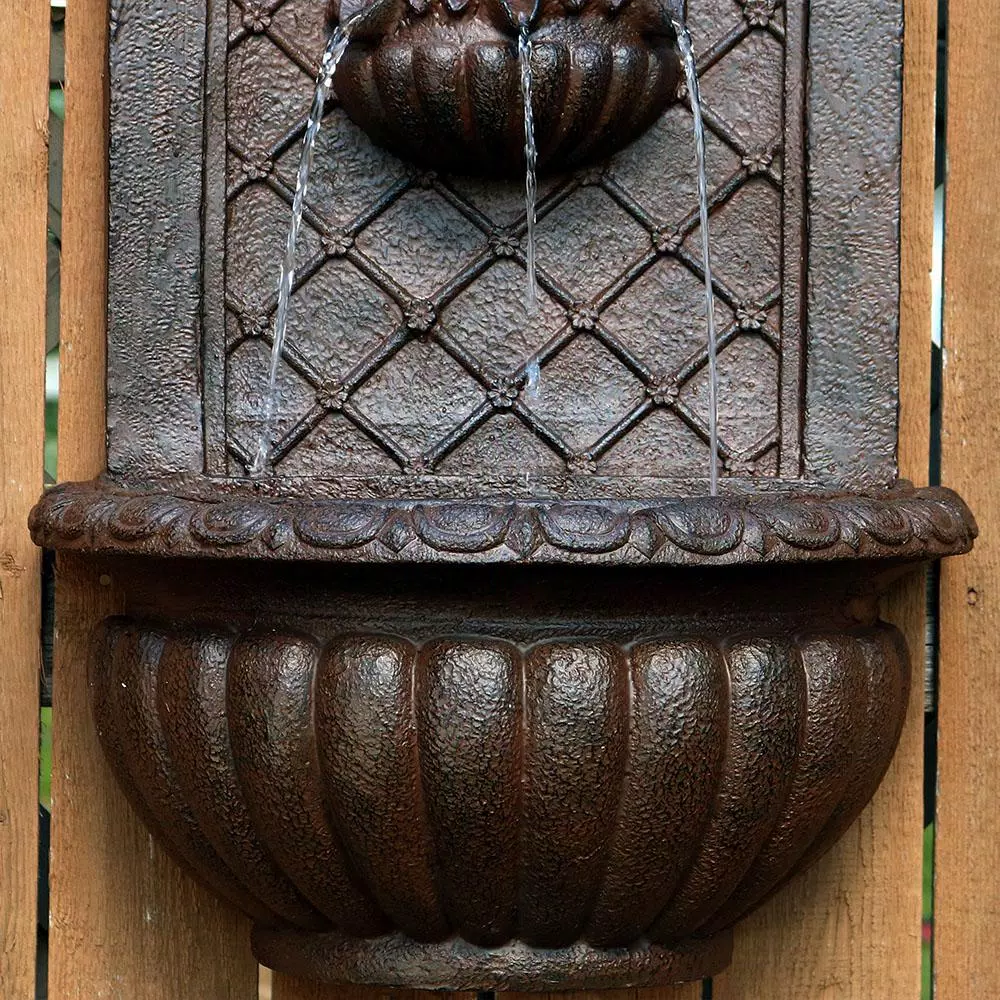 Sunnydaze Decor Venetian Iron Outdoor Wall Water Fountain, Colonial Style