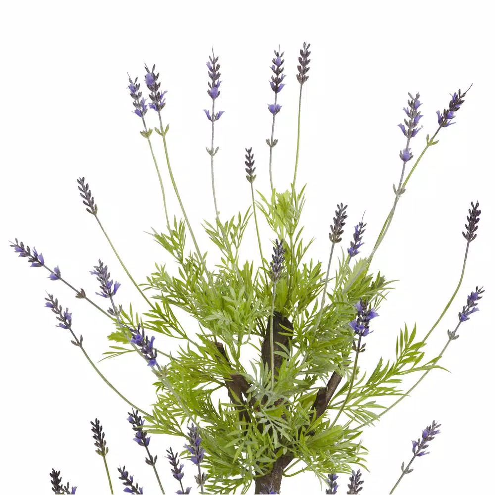 Nearly Natural 48 Inch Artificial Lavender Topiary Tree with Black Planter