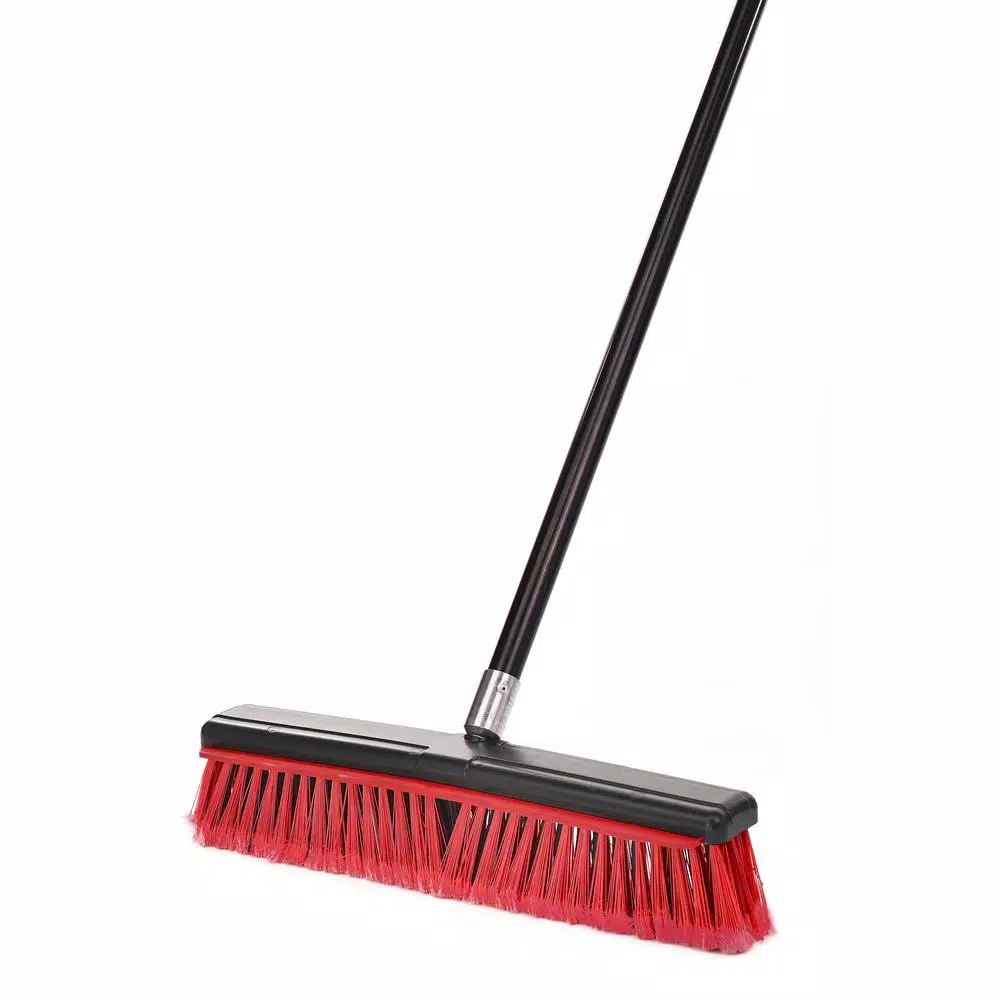 Alpine Industries 18 in. 2-in-1 Squeegee Push Broom, Red (3-Pack)