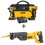 DeWalt 20V MAX Cordless Drill, Impact Driver & Reciprocating Saw Combo Kit with (2) 1.3 Ah Batteries thumbnail 1