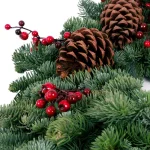 VAN ZYVERDEN 24 in. Live Fresh Cut Pacific Northwest Noble Fir Christmas Wreath with Berries and Pinecones thumbnail 3