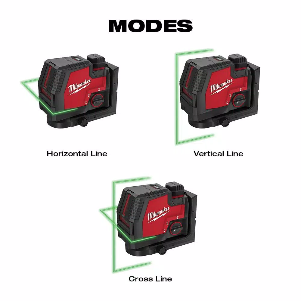 Milwaukee REDLITHIUM USB Green Cross Line Laser Level, 100 ft. Range