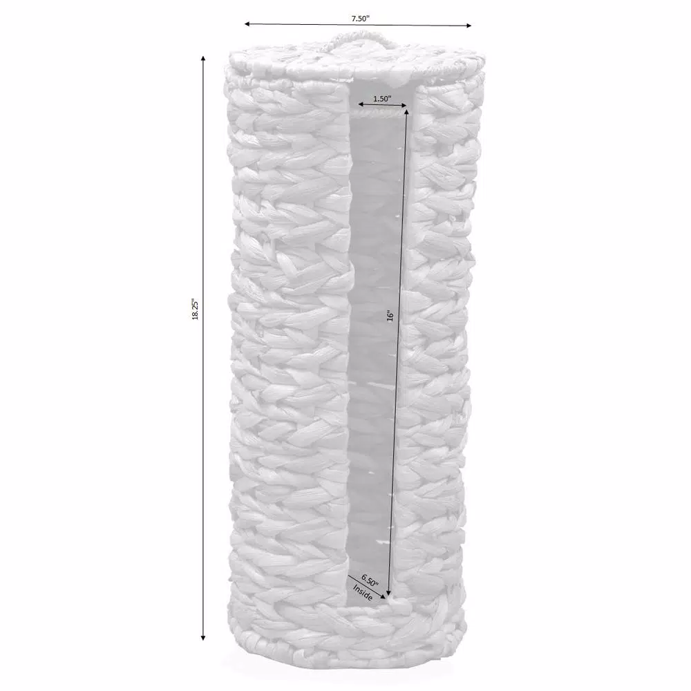 Vintiquewise Wicker Water Hyacinth Tall Toilet Paper Holder - Freestanding Storage for 4 Rolls