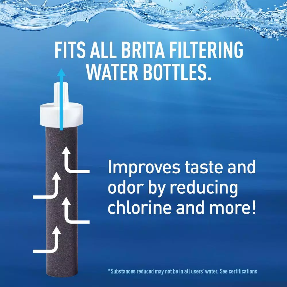 Brita 26 oz. Premium Filtering Water Bottle, Night Sky Blue, BPA-Free with 1 Filter