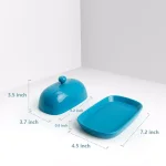 Sweese Porcelain Butter Dish with Lid, Steel Blue, 1 Piece thumbnail 2