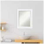 Amanti Art Corvino 23 in. W x 29 in. H Rectangular Beveled Edge Bathroom Vanity Mirror, Satin White Wood Frame thumbnail 7