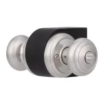 Baldwin Prestige Alcott Satin Nickel Privacy Door Knob (4-Pack) thumbnail 2