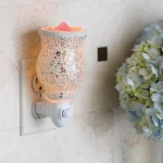 Candle Warmers Etc Reflection 5.7 in. Pluggable Fragrance Warmer - Silver Glass Mosaic thumbnail 2