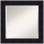 Amanti Art 25 in. Square Beveled Edge Wood Framed Bathroom Vanity Mirror, Dark Brown Mahogany thumbnail 1