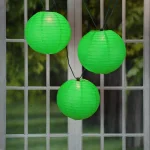 LUMABASE 10 in. 10-Light Green Paper Lantern String Lights, 30 ft. Cord thumbnail 2