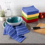 Unbranded Weymouth Home 16-Piece 100% Cotton Striped Chevron Weave Kitchen Dish Cloth Set thumbnail 4