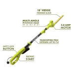 Sun Joe 18 in. Electric Telescoping Pole Hedge Trimmer, 3.8 Amp, 13 ft. Reach thumbnail 7