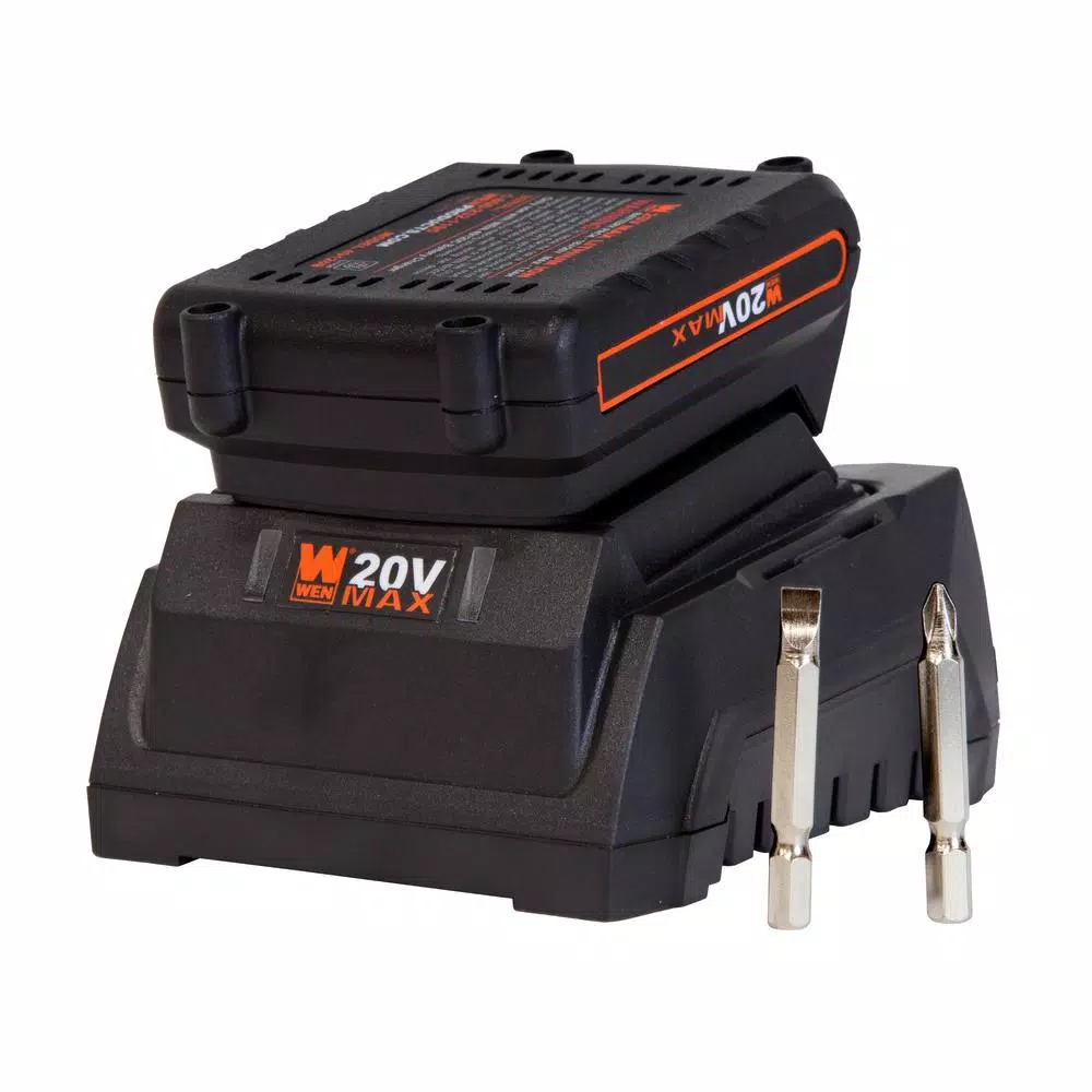 WEN 20V MAX Lithium-Ion Cordless 3/8 in. Drill/Driver Kit with Bits and Carrying Bag
