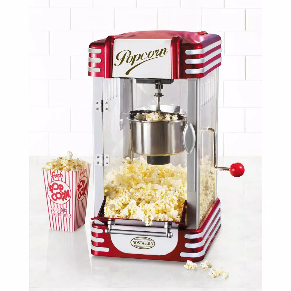 Unbranded Retro Red 2.5 oz. Kettle Popcorn Maker, Countertop Movie Theater Style Popper