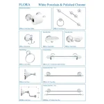 MODONA Flora 4-Piece Bathroom Accessories Set - White Porcelain & Polished Chrome thumbnail 7