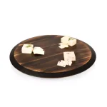 Picnic Time Acacia Wood Lazy Susan Rotating Serving Tray with 1" Chalkboard Rim thumbnail 3
