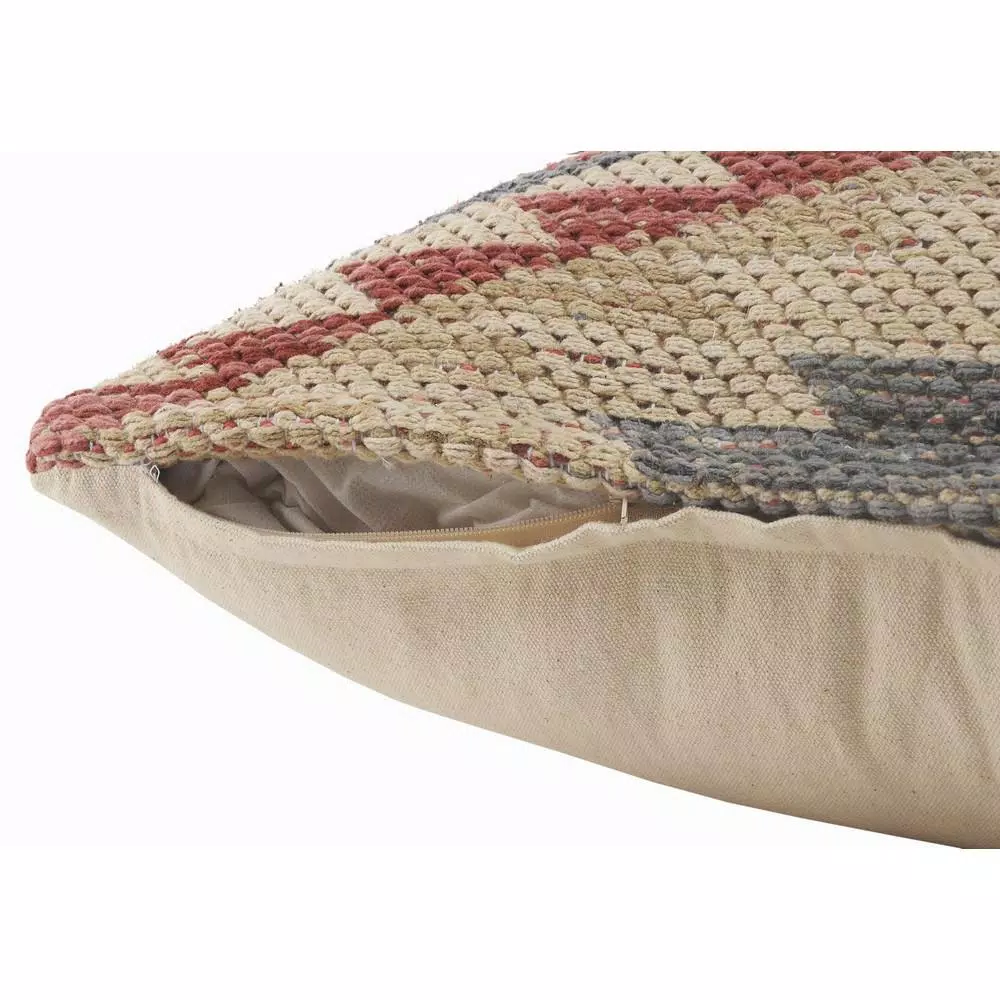 LR Home Eclectic Multi-color Southwestern Graphic Throw Pillow, 18 x 18 in, 100% Cotton