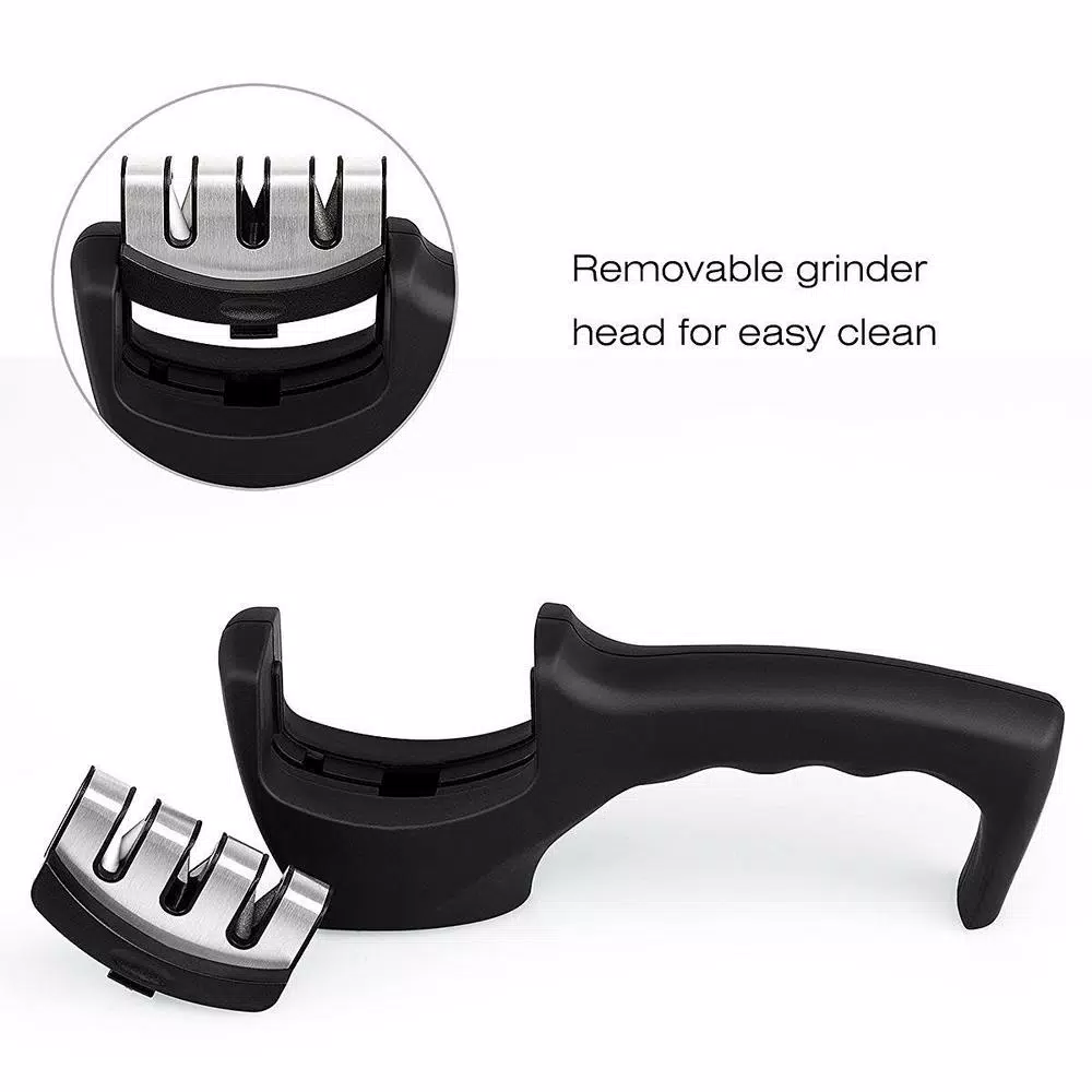 Unbranded LIGHTSMAX 3-Stage Manual Knife Sharpener with Ergonomic Handle