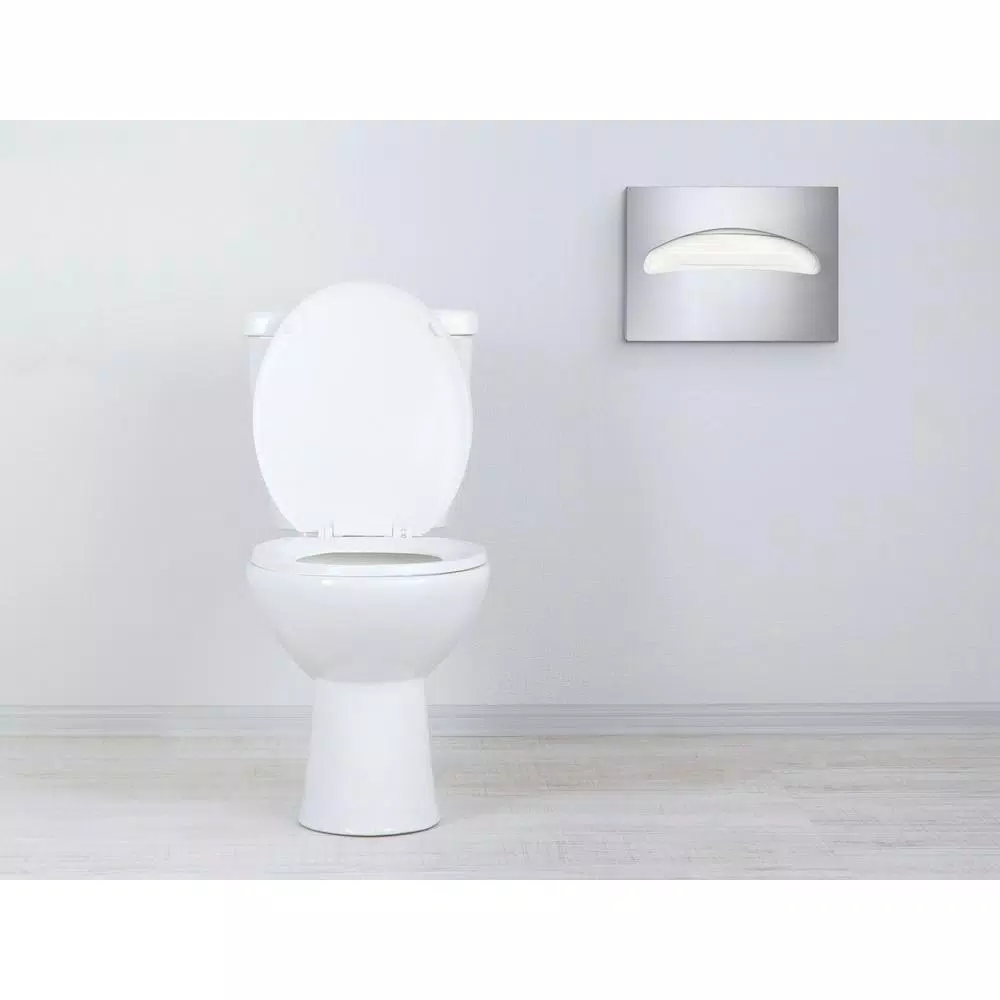 Alpine Industries Stainless Steel Brushed Half-Fold Toilet Seat Cover Dispenser