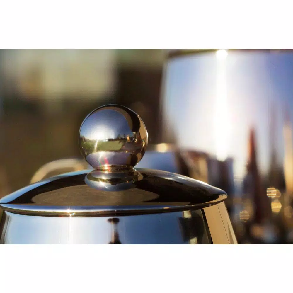 BergHOFF Straight 16oz 18/10 Stainless Steel Covered Sugar Bowl, Silver
