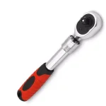 Stark 3/8 in. Flex-Head Extendable Ratchet with Soft Grip Handle, 72-Tooth Chrome Vanadium Steel thumbnail 1