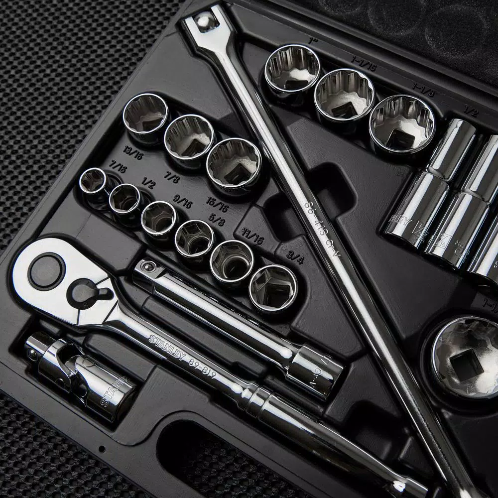 Stanley 26-Piece 1/2 in. Drive SAE Ratchet and Socket Set