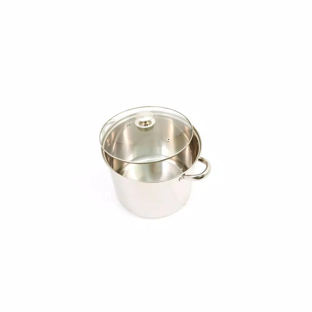 ExcelSteel 12 qt. Stainless Steel Stock Pot with Tempered Glass Lid