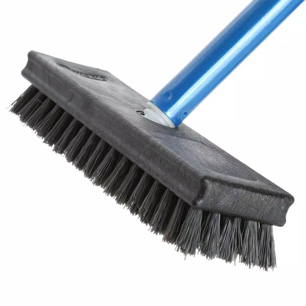 Quickie Professional Deck Scrub Brush with 48 in. Powder-Coated Steel Handle
