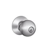 Schlage Orbit Satin Chrome Keyed Entry Door Knob, ANSI Grade 1 thumbnail 1