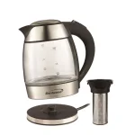 Brentwood KT-1960BK 1.8L Glass Electric Kettle with Stainless Steel Tea Infuser and Blue LED Light thumbnail 1