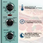 Nostalgia Retro 1500W Aqua Convection Toaster Oven, 12-Slice Capacity with Built-in Timer thumbnail 4