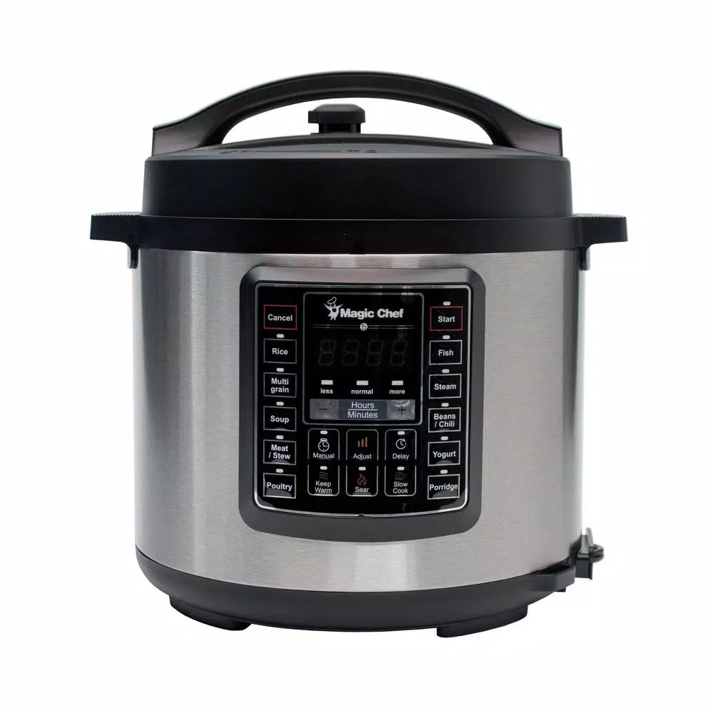Magic Chef 6 Qt. Stainless Steel 7-in-1 Electric Multi-Cooker and Pressure Cooker