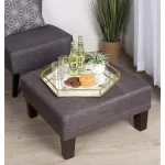 Kate and Laurel Felicia Gold Decorative Hexagon Mirrored Metal Tray thumbnail 4