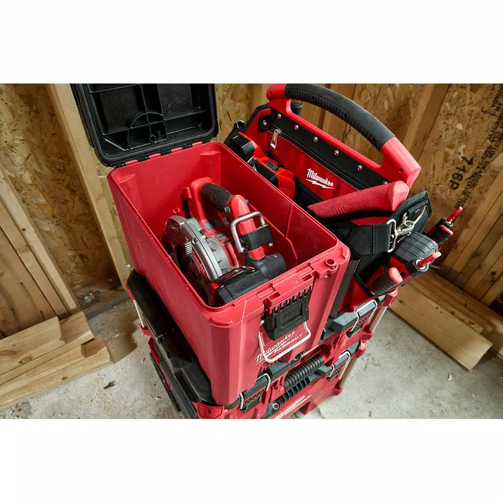 Milwaukee M18 7-1/4 in. Brushless Cordless Circular Saw Kit with 5.0 Ah Battery and PACKOUT 10 in. Compact Tool Box