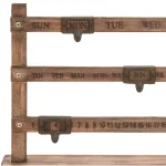 LITTON LANE Farmhouse Wood Fencepost Calendar, 22 in. x 14 in. Rustic Oak Finish with Iron Date Markers thumbnail 2