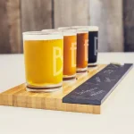 Cathy's Concepts Bamboo and Slate Craft Beer Tasting Flight Set with 4 Engraved 5.5 oz. Taster Glasses thumbnail 2