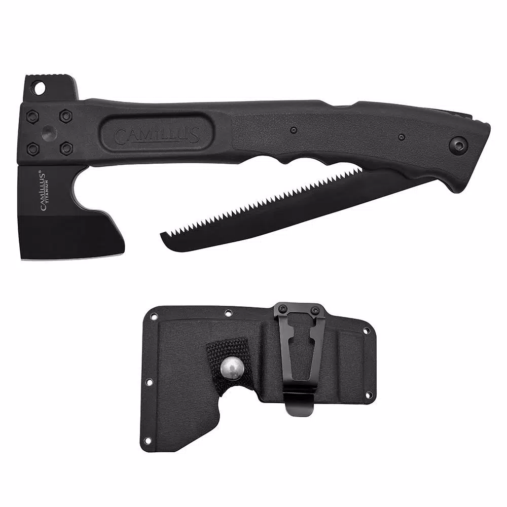 Camillus Camtrax 3-in-1 Hatchet, Folding Saw, and Hammer with Glass Filled Nylon Handle