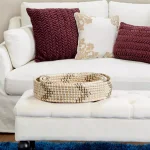 LITTON LANE White Seagrass and Polyethylene Wicker Decorative Trays with Black Accents, Set of 3 thumbnail 1