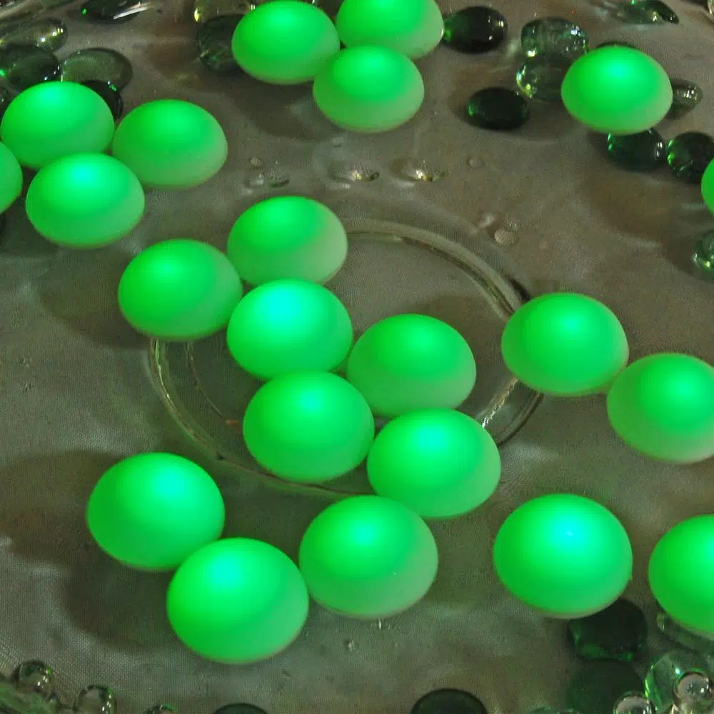 LUMABASE Green Floating Blimp LED Lights, Waterproof Battery Operated Decorative Lights (12-Count)